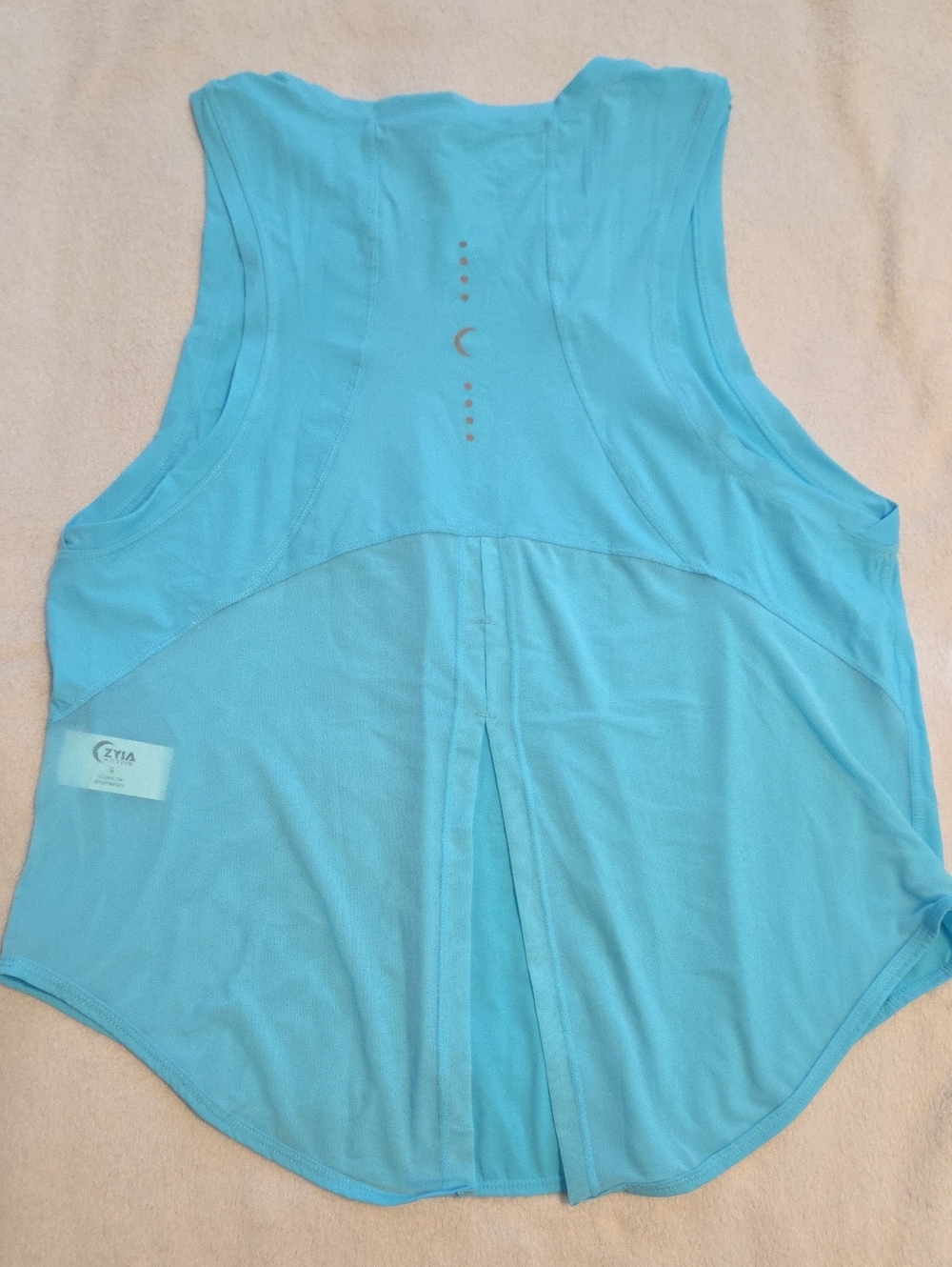 ZYIA Aqua Racerback Mesh-Back Tank